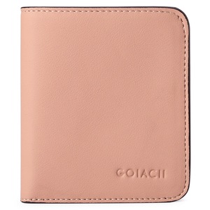 Nevenka Womens Leather Mini Wallet with ID Card Window Portable Coin Purse-Pink