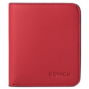 Nevenka Womens Leather Mini Wallet with ID Card Window Portable Coin Purse-Red