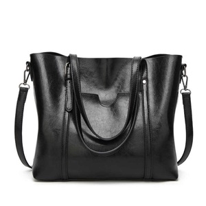 Nevenka Womens Soft PU Leather Tote Bag Large Capacity Shoulder Bag-Black