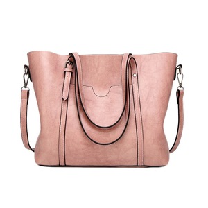 Nevenka Womens Soft PU Leather Tote Bag Large Capacity Shoulder Bag-Pink