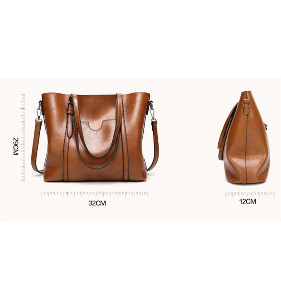 Nevenka Womens Soft PU Leather Tote Bag Large Capacity Shoulder Bag-Wine Red