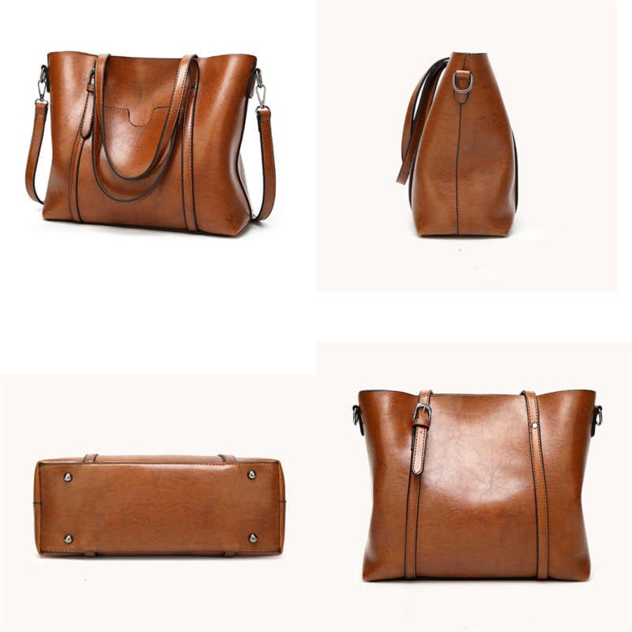 Nevenka Womens Soft PU Leather Tote Bag Large Capacity Shoulder Bag-Wine Red