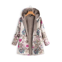 Nevenka Womens Winter Printed Fleece Jacket Casual Sherpa Lined Fuzzy Jacket-RoseRed