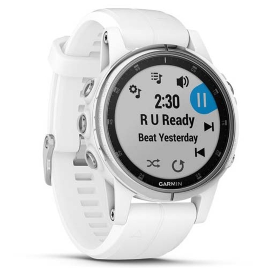 Garmin Fenix 5S Plus Sapphire - White with White Band
