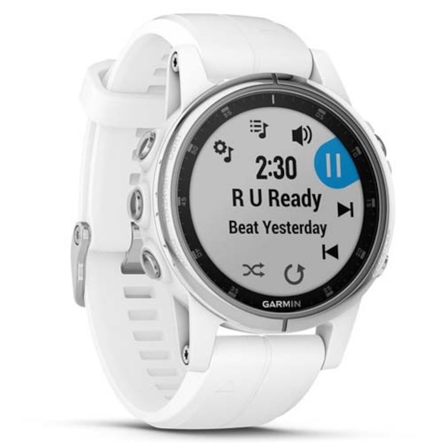 Garmin Fenix 5S Plus Sapphire - White with White Band