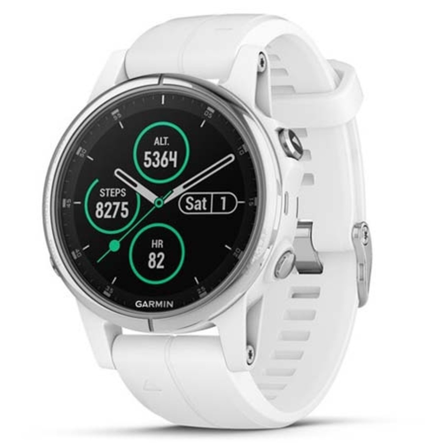 Garmin Fenix 5S Plus Sapphire - White with White Band