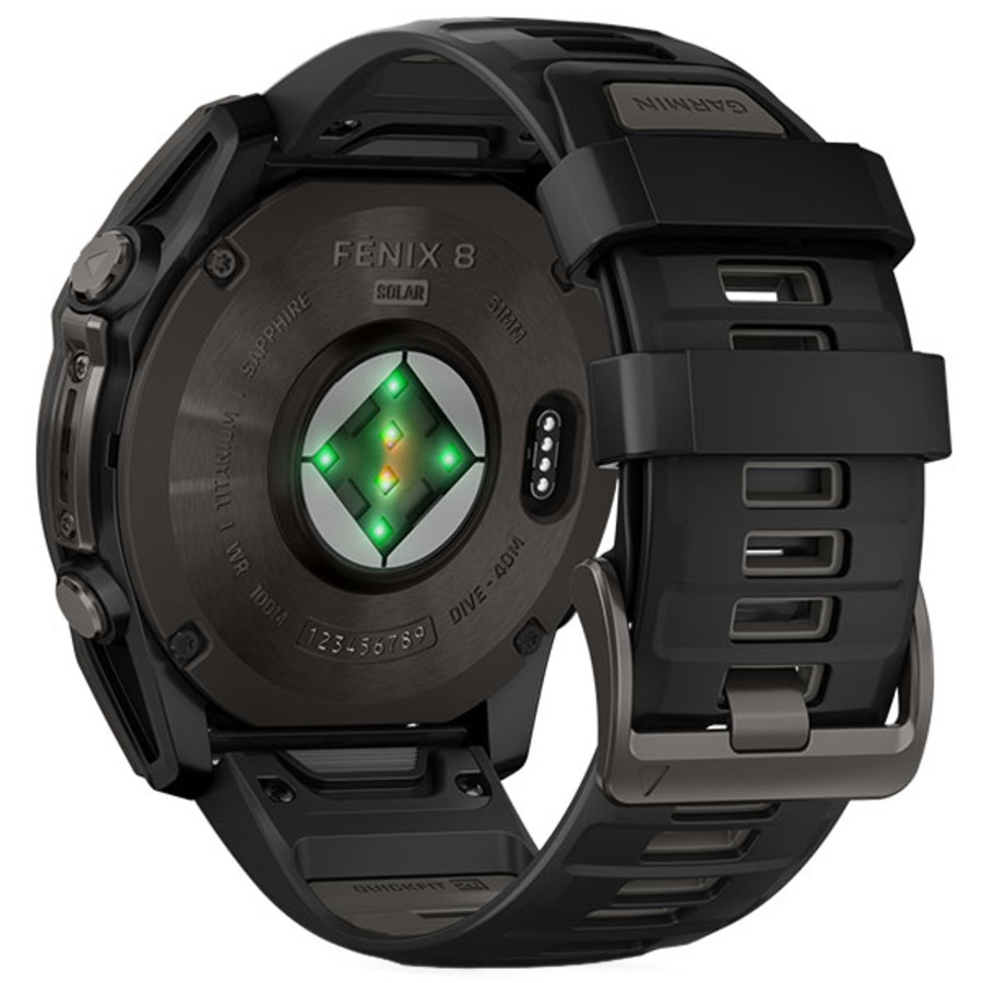 Garmin Fenix 8 Sapphire Solar Watch - Carbon Grey 51mm