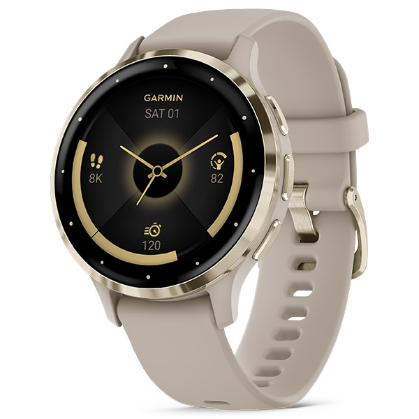 Garmin Venu 3S Soft Gold Bezel w French Grey Case Australia