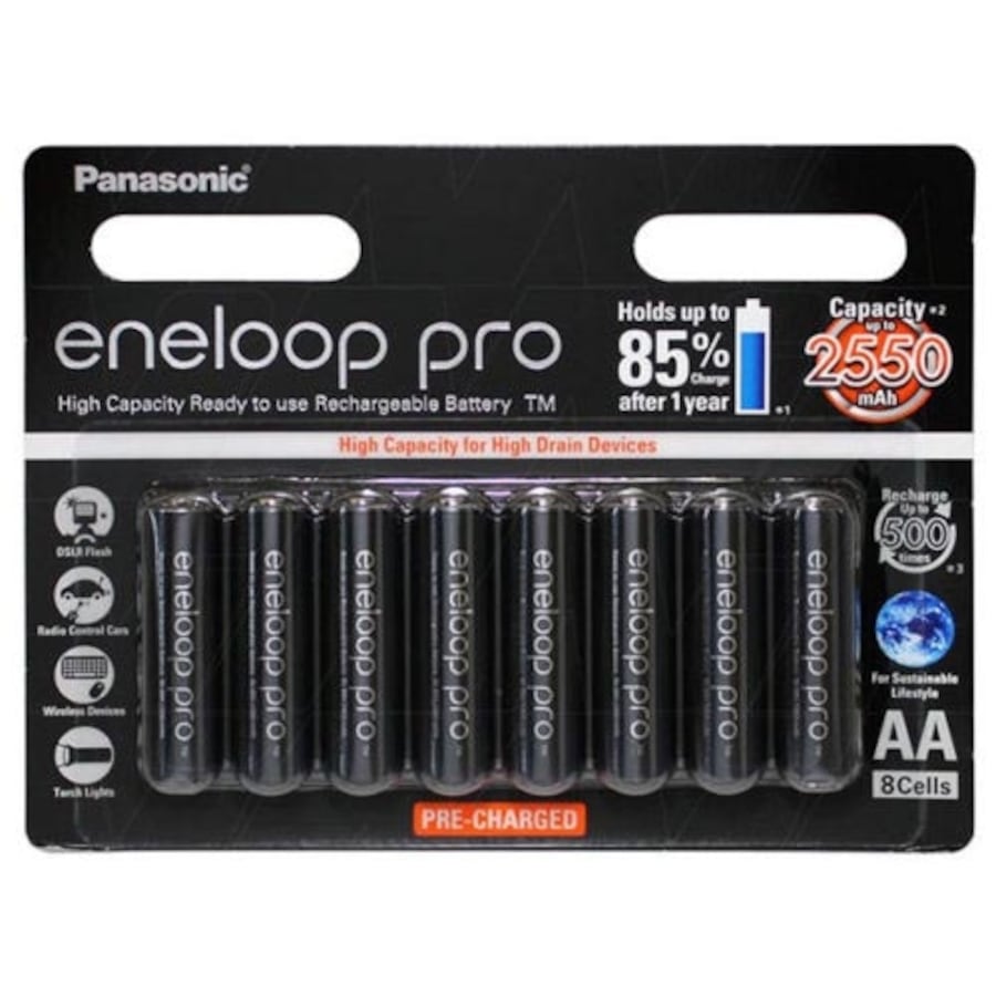 Panasonic Eneloop Rechargeable AA PRO Batteries 8 PK