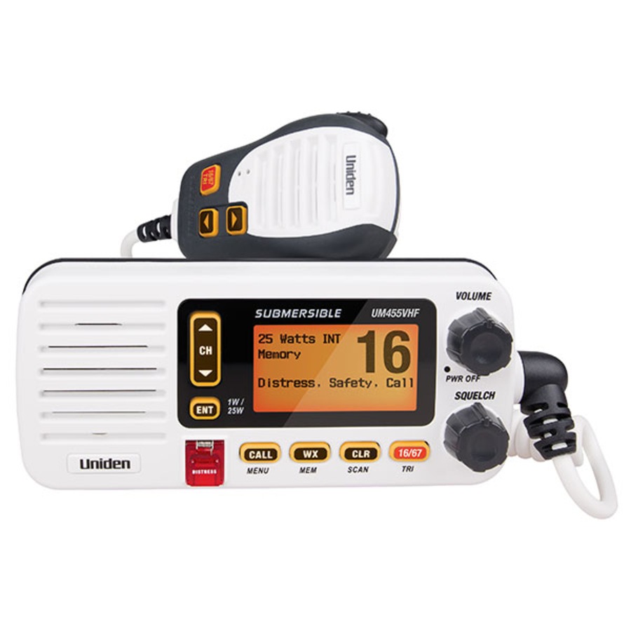 Uniden UM455VHF VHF In-Boat Marine Radio with Submersible Speaker Microphone