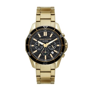 Armani Exchange Chronograph Gold-Tone Stainless Steel Watch AX1958 Black