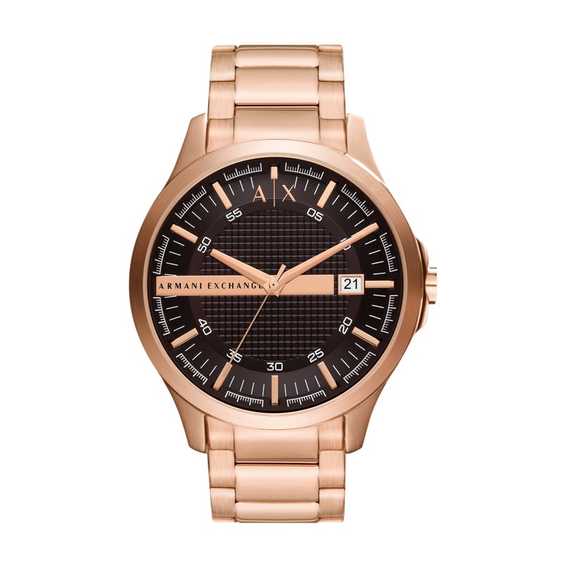 Buy Armani Exchange Hampton AX2449 Black and Rose Gold Men's Watch ...