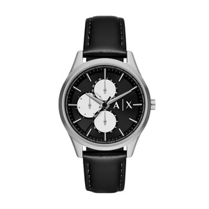 Armani Exchange Multifunction Black Leather Watch AX1872 Stainless Steel 4064092228113
