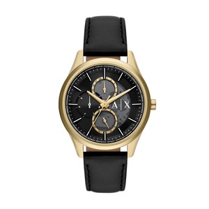 Armani Exchange Multifunction Black Leather Watch AX1876 Stainless Steel