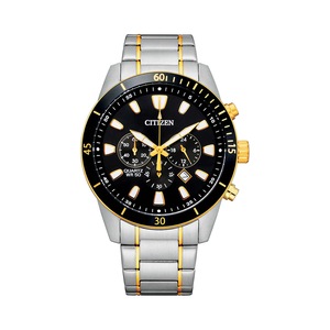 Citizen Black and Gold Men's Chronograph Watch AN8184-89E Stainless Steel 4974374312334