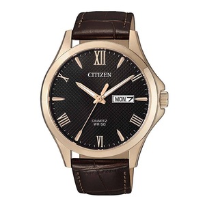 Citizen Black Brown Leather Watch BF2023-01H 3 Hands 4974374286970