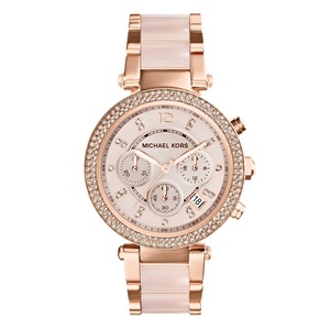 Michael Kors Parker Rose Gold Stone Set Watch MK5896 Ceramic Chronograph 796483077027
