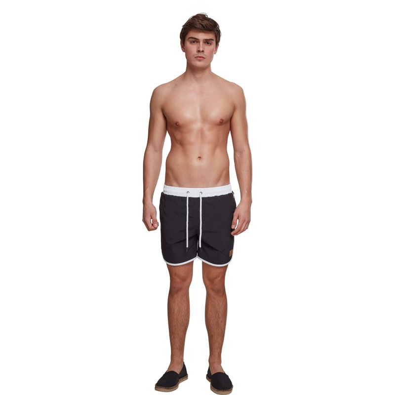 Buy Mens Retro Swim Shorts Black / White MyDeal