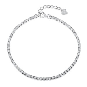 ANYCO Bracelet 925 Silver Adjustable Cuban Chain Bangle with Chunky Charms Jewelry for Women