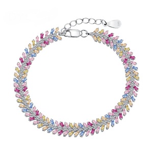 ANYCO Bracelet Candy Color Jewelry Simple Ins Designer Bracelet Handmade Sterling Silver s925 Rainbow Tennis Bracelets Women