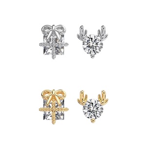 ANYCO Earrings 925 Silver White Diamond Reindeer Elegant And Hypoallergenic Jewelry For Women