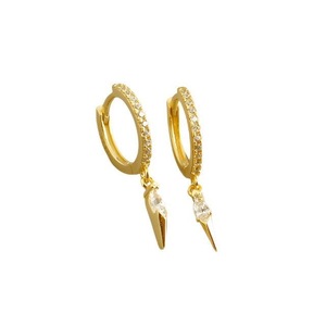ANYCO Earrings Gold Plated Bohemian Geometric White Zircon Hanging Tassel Stud For Women Girl Teen Fine Fashion Stylish Accessories Jewelry Gifts