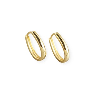 Anyco Earrings Gold Plated Bohemian Minimalist Geometric Thick Oval Hoop For Women Girl Teen Fashion Stylish Accessories Jewelry Gifts