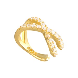ANYCO Earrings Gold Plated Bohemian Pave Zircon Cross Ear Clip For Women Girl Teen Perfect Elegant Fashion Stylish Accessories Jewelry Gifts