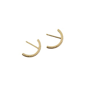Anyco Earrings Gold Plated Chic Line Zircon Curved Stud For Women Girl Teen Fashion Stylish Accessories Jewelry Gifts