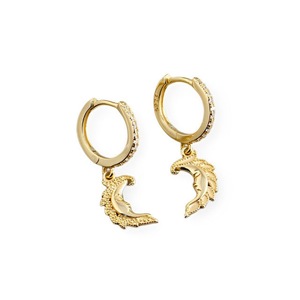 ANYCO Earrings Gold Plated Cute Moon Face Gothic Pendant Stud For Women Girl Teen Fine Perfect Fashion Stylish Accessories Jewelry Gifts
