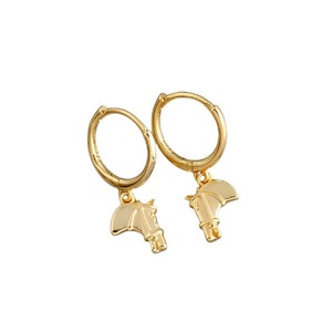 ANYCO Earrings Gold Plated Luxury Creative Horse Head Tassel Stud For Women Girl Teen Elegant Perfect Fashion Stylish Accessories Jewelry Gifts