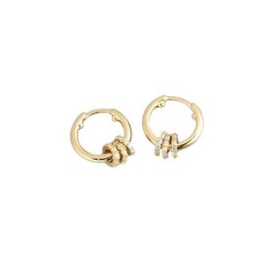 ANYCO Earrings Gold Plated Luxury Small Circle Lucky Ear Buckle For Women Girl Teen Chic Perfect Fashion Stylish Accessories Jewelry Gifts