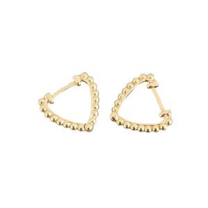 Anyco Earrings Gold Plated Minimalist Beads Triangle Ear Buckle For Women Girl Teen Fine Fashion Stylish Accessories Jewelry Gifts