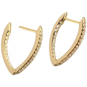 ANYCO Earrings Gold Plated Minimalist Pave Crystal Zircon V-shaped Chic Stud For Women Girl Teen Fashion Stylish Accessories Jewelry Gifts