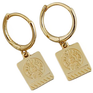 Anyco Earrings Gold Plated Punk Retro Geometric Square Tower Stud For Women Girl Teen Elegant Fashion Stylish Accessories Jewelry Gifts