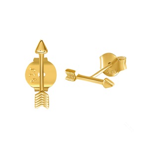 ANYCO Earrings Gold Plated Romantic Sweeet Cupid Love Arrow Stud For Women Girl Teen Fashion Stylish Accessories Jewelry Gifts