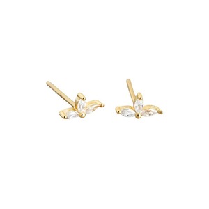 ANYCO Earrings Gold Plated Simple Romantic Clover Mini Small Stud For Women Girl Teen Elegant Perfect Fashion Stylish Accessories Jewelry Gifts