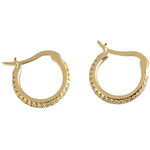 ANYCO Earrings Gold Plated White Minimalist Round Rainbow CZ Zircon Hoops Crystal Huggies For Women Girl Fashion Stylish Accessories Jewelry Gifts