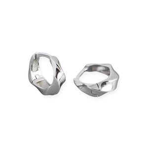 ANYCO Earrings Minimalism Glossy Huggies Sterling Silver Bohemian Twisted Goth Hoop Earring Punk For Women Jewelry