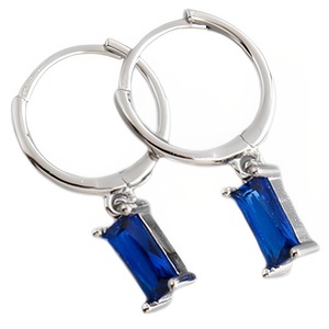 ANYCO Earrings Sterling Silver Blue Geometric Square 6 Colors Hanging Stud For Women Girl Teen Chic Fashion Stylish Accessories Jewelry Gifts