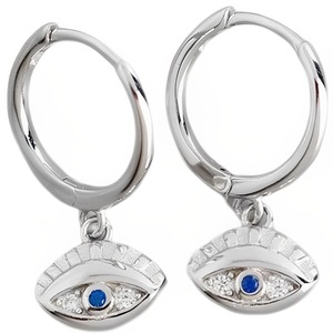 ANYCO Earrings Sterling Silver Blue Zircon Creative Eye Stud For Women Teen Girl Fine Perfect Fashion Stylish Accessories Jewelry Gifts