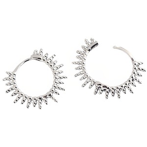 ANYCO Earrings Sterling Silver Geometric Small Beads Circle Stud For Women Girl Fashion Stylish Rock Punk Accessories Jewelry Gifts