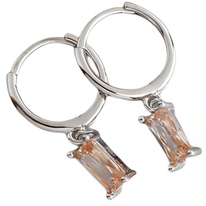 ANYCO Earrings Sterling Silver Light Yellow Geometric Square 6 Colors Hanging Stud For Women Girl Teen Chic Fashion Stylish Accessories Jewelry Gifts