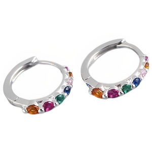 ANYCO Earrings Sterling Silver Luxury Colorful Zircon Ear Chic Princess For Women Girl Teen Chic Fashion Stylish Accessories Jewelry Gifts