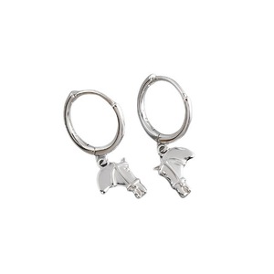 ANYCO Earrings Sterling Silver Luxury Creative Horse Head Tassel Stud For Women Girl Teen Fashion Stylish Accessories Jewelry Gifts