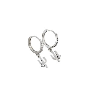 ANYCO Earrings Sterling Silver Luxury Pave Round Cactus Hanging Stud For Women Girl Teen Elegant Fashion Stylish Accessories Jewelry Gifts