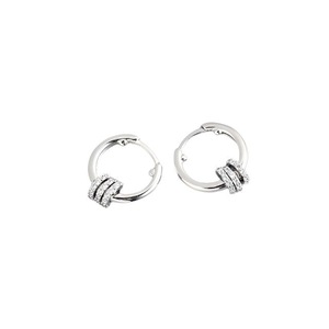 ANYCO Earrings Sterling Silver Luxury Small Circle Lucky Ear Buckle For Women Girl Teen Chic Fashion Stylish Accessories Jewelry Gifts