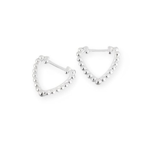 ANYCO Earrings Sterling Silver Minimalist Beads Triangle Ear Buckle For Women Girl Teen Fine Fashion Stylish Accessories Jewelry Gifts