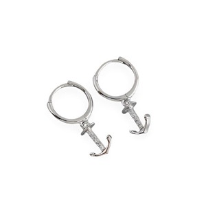 ANYCO Earrings Sterling Silver Minimalist Punk Anchor Ear For Women Girl Teen Chic Fashion Stylish Accessories Jewelry Gifts