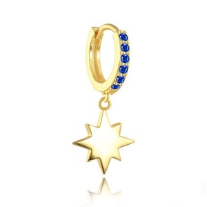 ANYCO Earrings Sterling Silver New Cute Charming Color Zircon Icons North Star For Women Girl Teen Fashion Stylish Accessories Jewelry Gifts